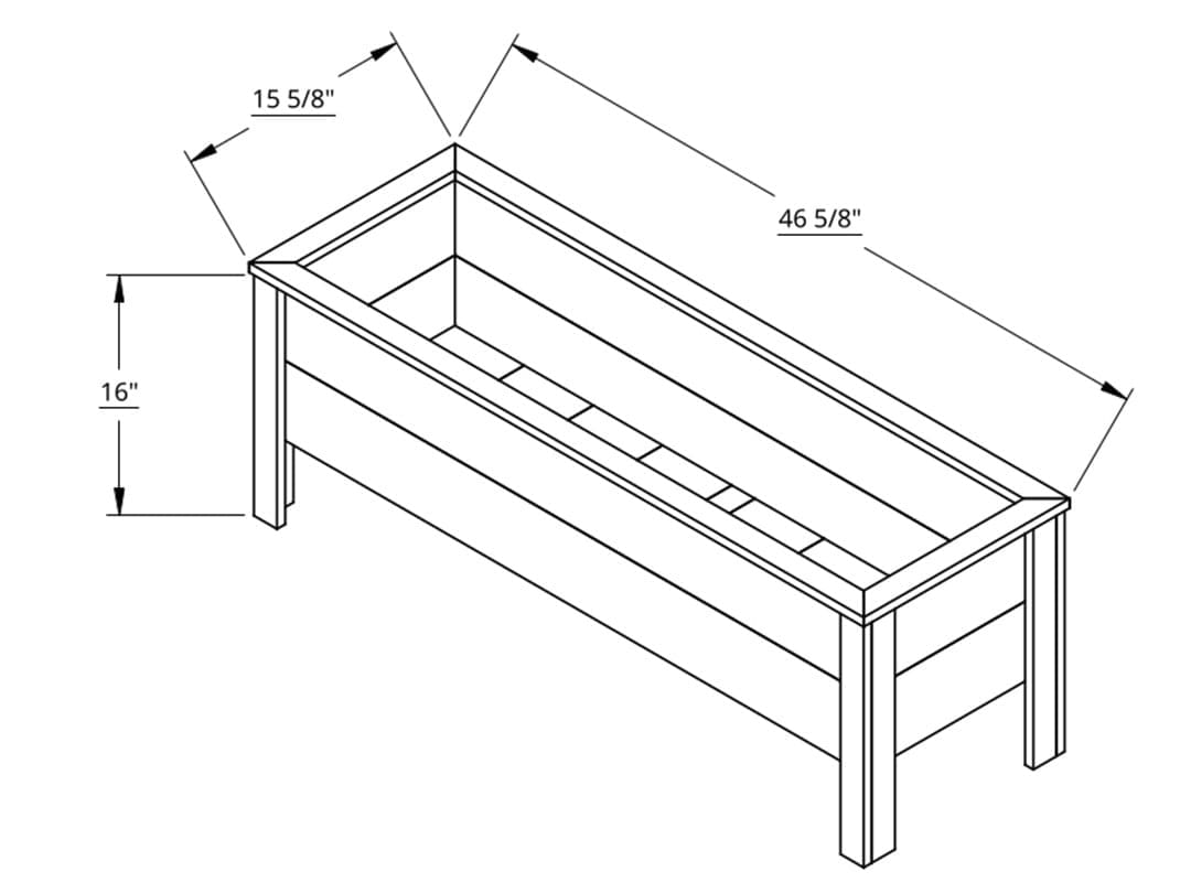 Outdoor Planter Box 46" x 15" x 16" - Image 2